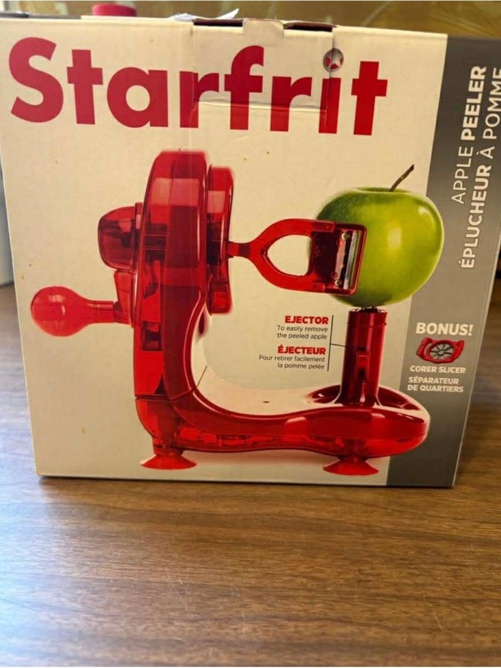 Red Apple Peeler with Corer & Slicer